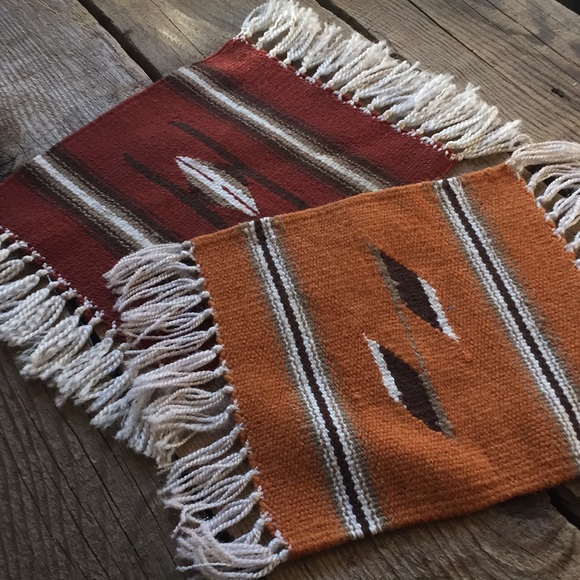 Vintage Other - VTG Woven Southwestern Boho Mini Accent Rugs